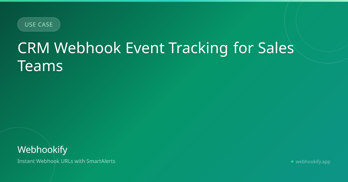 CRM Webhook Event Tracking for Sales Teams - Webhookify | Webhookify